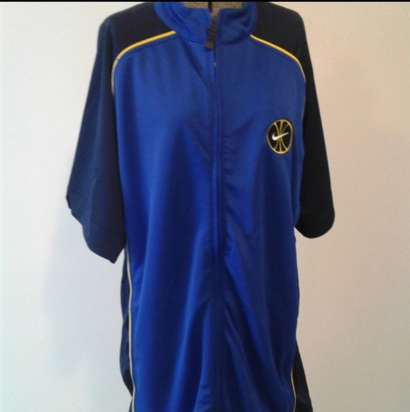 Vintage 90s Nike Basketball Shooting Warm Up Zip Jacket Jersey Shirt spell out L - Picture 5 of 7